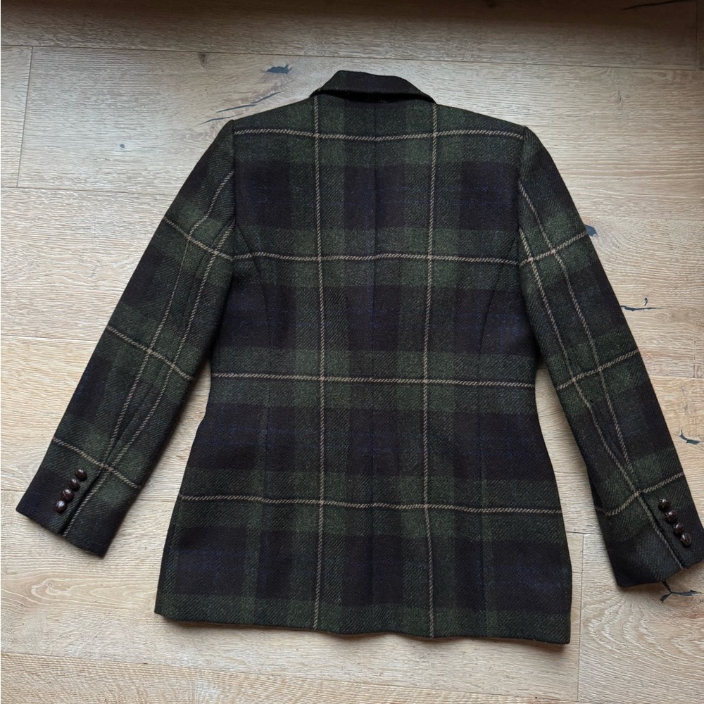 🔥VINTAGE LAUREN Ralph Lauren TWEED WOOL Classic Plaid Blazer Sz4P PriceFirm - Picture 4 of 14